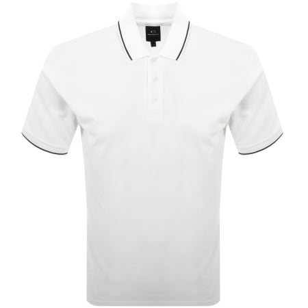 Product image for Armani Exchange Tipped Polo T Shirt Off White