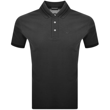 Product image for Emporio Armani Short Sleeved Polo T Shirt Black