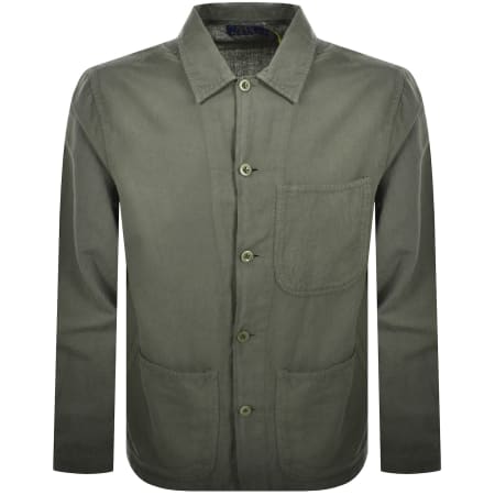 Product image for Ralph Lauren Linen Long Sleeve Shirt Green