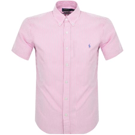 Product image for Ralph Lauren Stripe Short Sleeve Shirt Pink