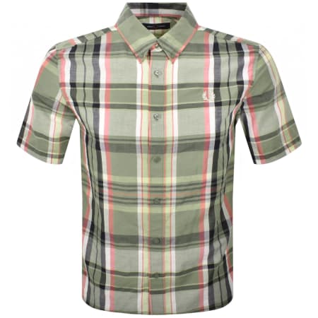 Product image for Fred Perry Short Sleeved Madras Check Shirt Green