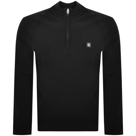 Product image for HUGO Sayford Quarter Zip Jumper Black