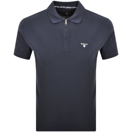 Product image for Barbour Hingham Zip Polo Lead Navy