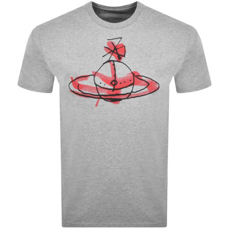 Product image for Vivienne Westwood Drawn Orb T Shirt Grey