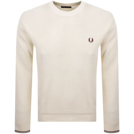 Product image for Fred Perry Waffle Stitch Knit Jumper Ecru