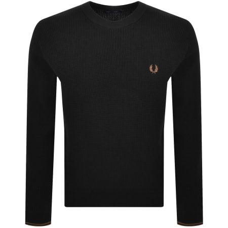 Product image for Fred Perry Waffle Stitch Knit Jumper Black