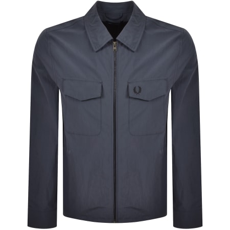 Product image for Fred Perry Zip Pocket Overshirt Dark Airforce