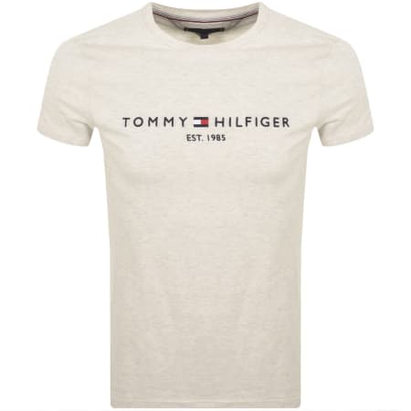 Product image for Tommy Hilfiger Logo Slim Fit T Shirt Beige