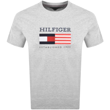 Product image for Tommy Hilfiger Monotype Flag T Shirt Grey