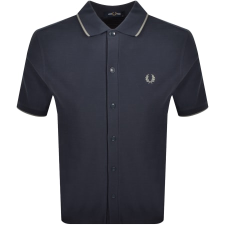 Product image for Fred Perry Button Through Polo Shirt Navy