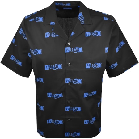 Product image for HUGO Blue Eligino Short Sleeve Shirt Black