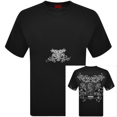 Product image for HUGO Duarms Crew Neck T Shirt Black