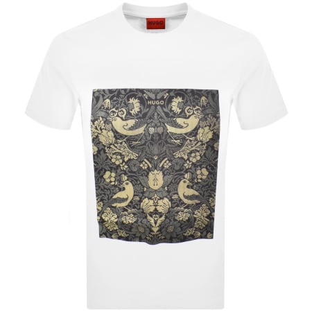 Product image for HUGO Dipasly Crew Neck T Shirt White