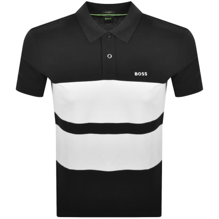 Product image for BOSS Stripe Zone Polo T Shirt Black