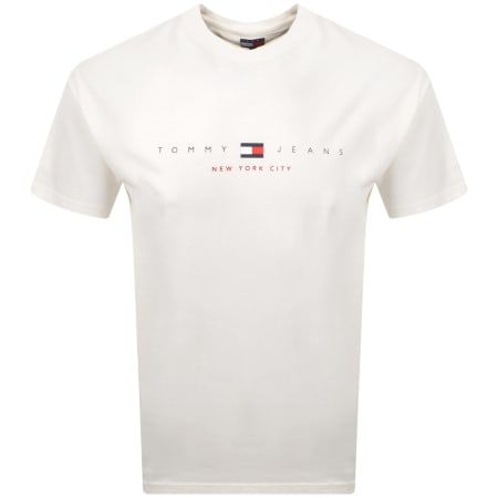 Product image for Tommy Jeans Flag Linear T Shirt White