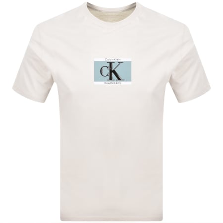 Product image for Calvin Klein Box Logo T Shirt Chalk