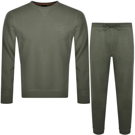 Product image for BOSS Westart 1 Crew Neck Tracksuit Green