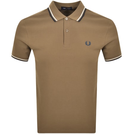 Product image for Fred Perry Twin Tipped Polo T Shirt Brown