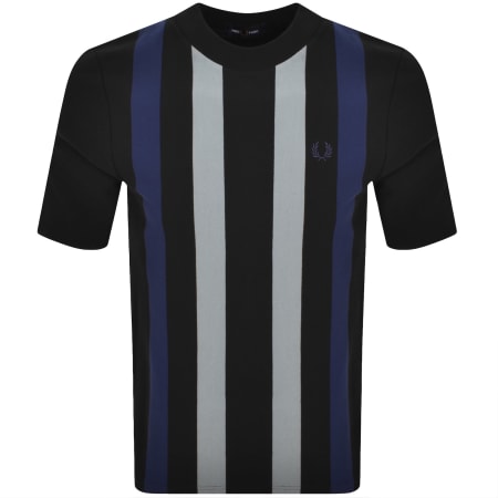 Product image for Fred Perry Vertical Stripe T Shirt Black
