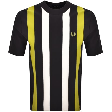 Product image for Fred Perry Vertical Stripe T Shirt Anchor Grey