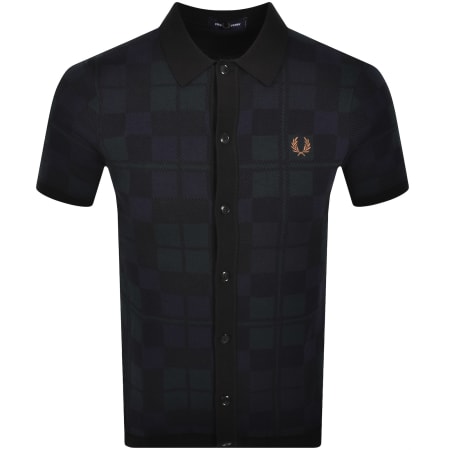 Product image for Fred Perry Tartan Knit Polo T Shirt Black