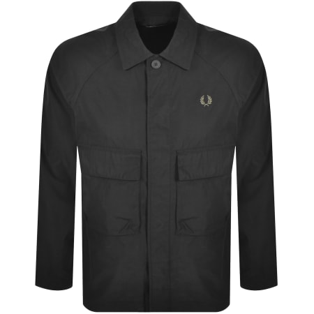 Product image for Fred Perry Raglan Utility Overshirt Black