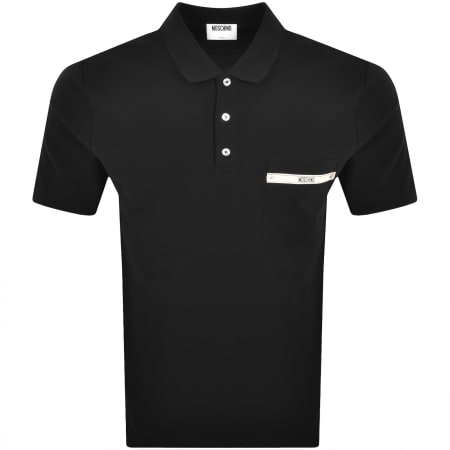Product image for Moschino Short Sleeved Polo T Shirt Black
