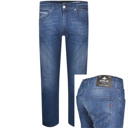 Product image for Replay Grover Straight Jeans Dark Wash Blue