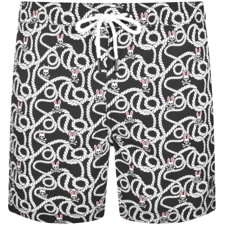 Product image for Psycho Bunny Cyrus Print Swim Shorts Black