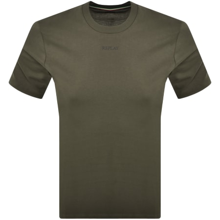 Product image for Replay Logo T Shirt Mud Grey