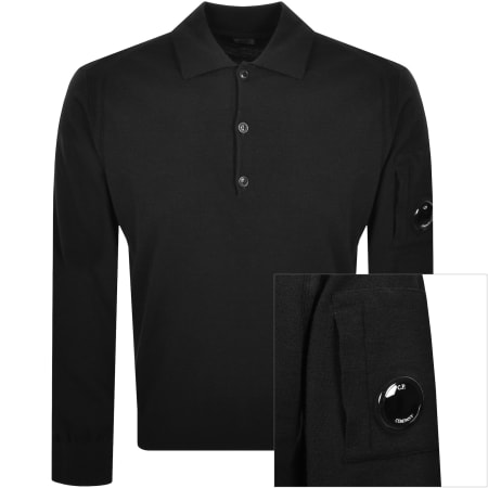 Product image for CP Company Wool Knit Polo Black