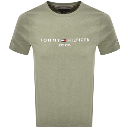 Product image for Tommy Hilfiger Logo Slim Fit T Shirt Green