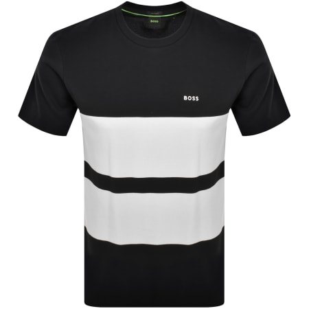 Product image for BOSS Stripe Zone Pique T Shirt Black