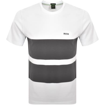 Product image for BOSS Stripe Zone Pique T Shirt White