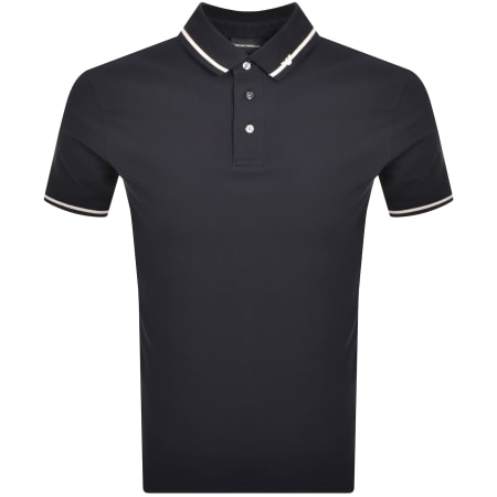 Product image for Emporio Armani Tipped Polo T Shirt Navy