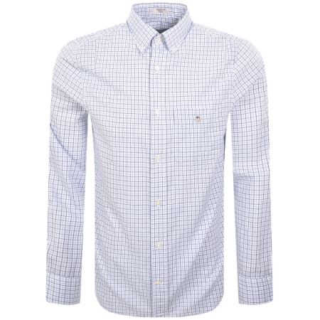 Product image for Gant Poplin Micro Long Sleeved Shirt Blue