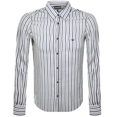 Product image for Emporio Armani Striped Shirt Naval Academy Blue