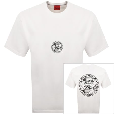 Product image for HUGO Dwresto Crew Neck T Shirt Off White