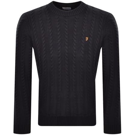 Product image for Farah Knight Cable Knit Jumper Navy