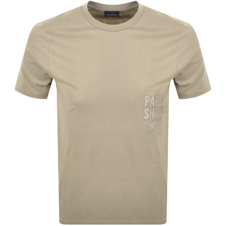Product image for Paul And Shark Embroidered Logo T Shirt Beige