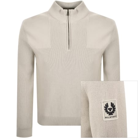 Product image for Belstaff Commander Quarter Zip Jumper Cream