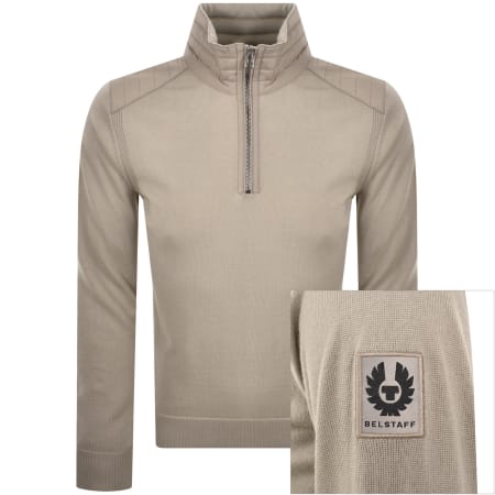 Product image for Belstaff Kilmington Quarter Zip Jumper Beige