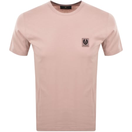 Product image for Belstaff Short Sleeve Logo T Shirt Dusk Pink