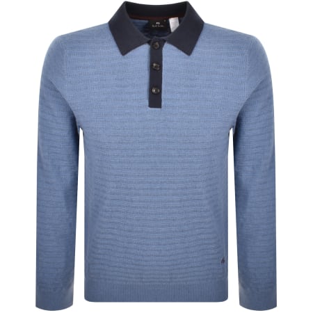 Product image for Paul Smith Knit Polo T Shirt Blue