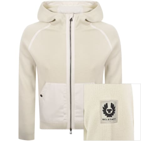 Product image for Belstaff Full Zip Knit Hoodie Silver Birch