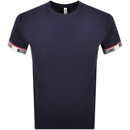 Product image for Moschino Short Sleeve Tape T Shirt Navy