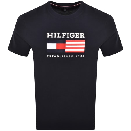 Product image for Tommy Hilfiger Monotype Flag T Shirt Navy