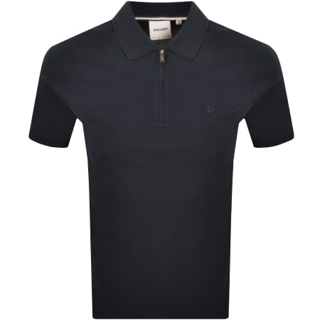 Product image for Lyle And Scott Superfine Zip Polo T Shirt Blue