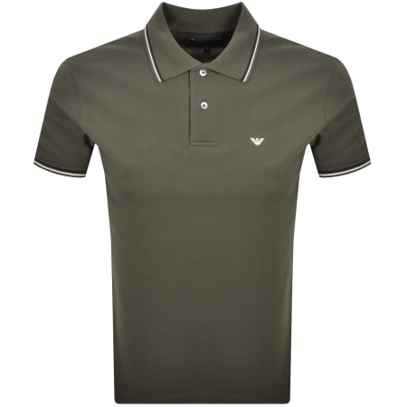 Product image for Emporio Armani Short Sleeved Polo T Shirt Green