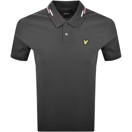 Product image for Lyle And Scott Striped Tipped Polo T Shirt Grey